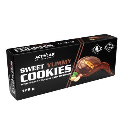 Biscoitos doces e deliciosos com creme de amendoim